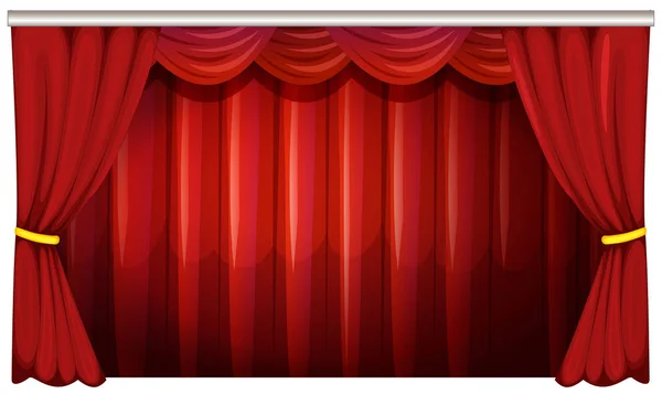 Red curtains in background — Stock Vector