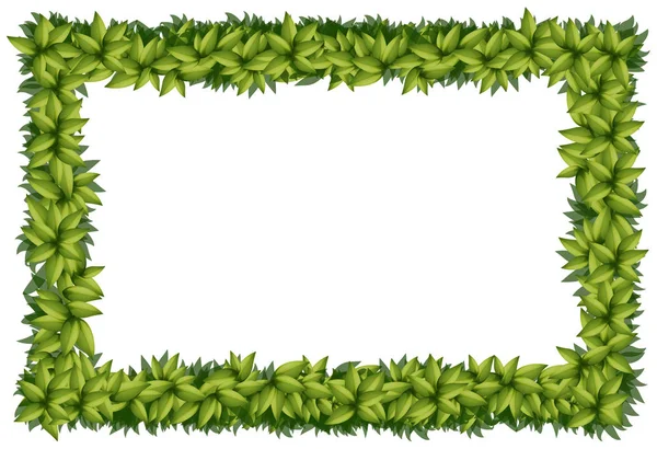 Шаблон границы с зелеными листьями — стоковый вектор