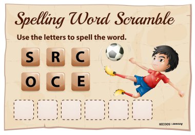 Word scramble oyun şablonu word futbol ile yazım denetimi