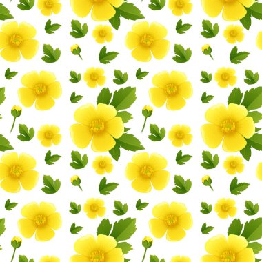 Sarı çiçekli sorunsuz arka plan tasarım