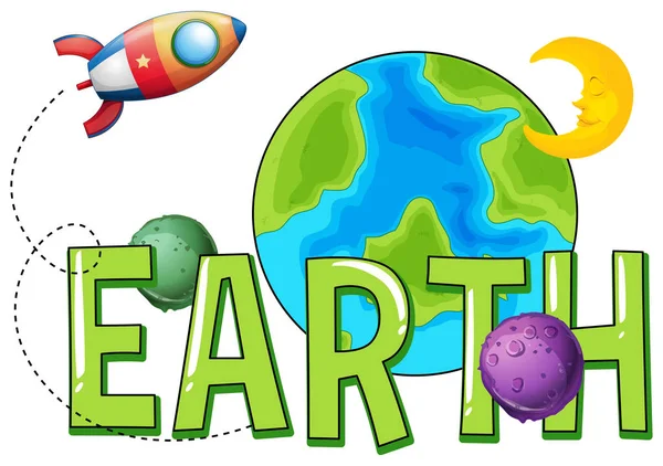 Word design for earth — Stock Vector