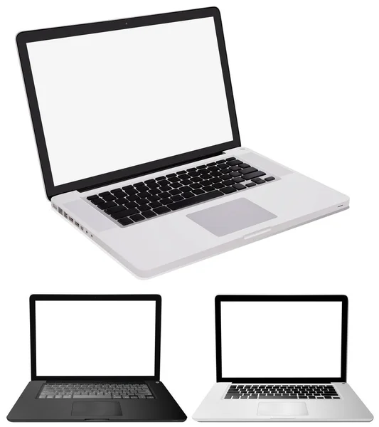 Drei Designs von Computer-Laptops — Stockvektor