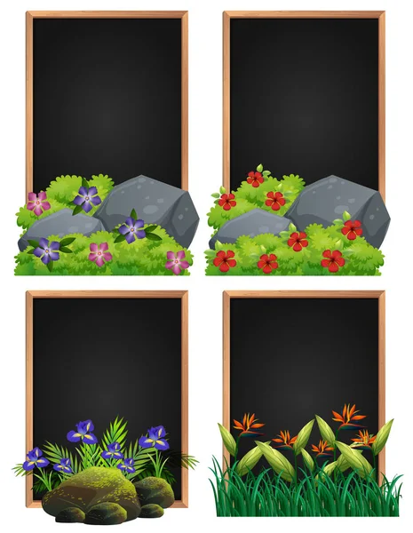 Frame design with rock and flowers — Stock Vector