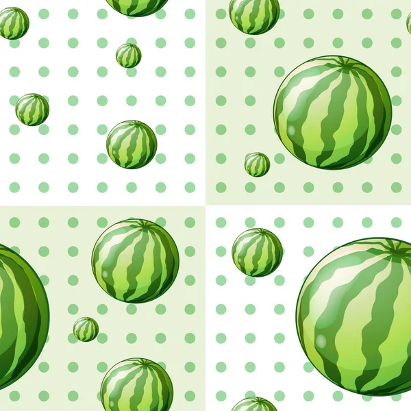 Naadloze achtergrond design met watermeloenen — Stockvector