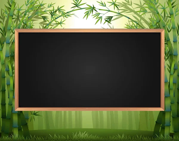 Frame design with bamboo forest in background — Stock Vector