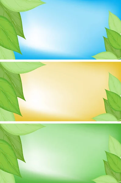 Шаблон фона с листьями и небом — стоковый вектор