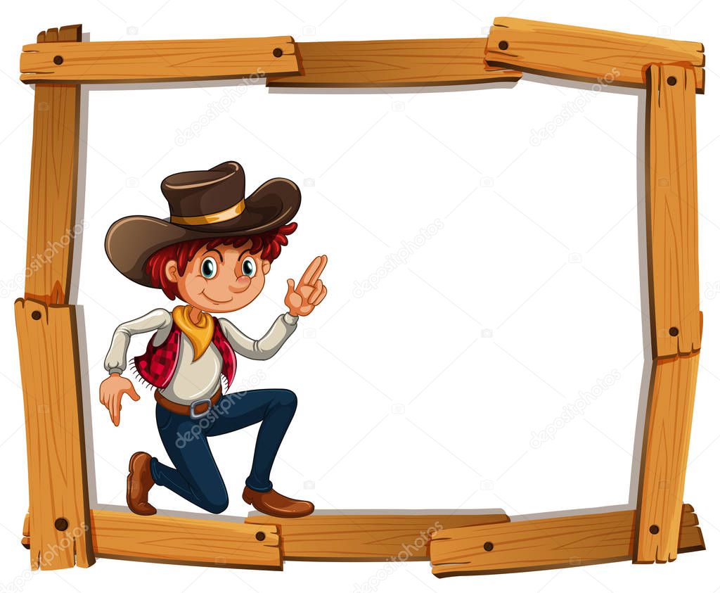 Frame template with cowboy