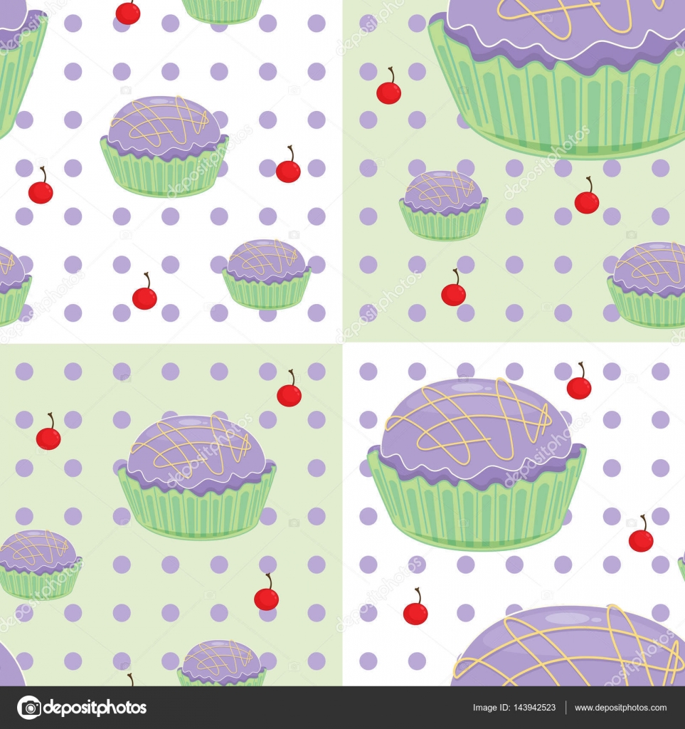 Disegno senza giunte con illustrazione muffin blu — Vettoriali di interactimages