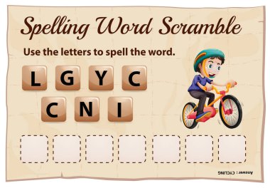 Yazım word scramble şablonu word için Bisiklete binme