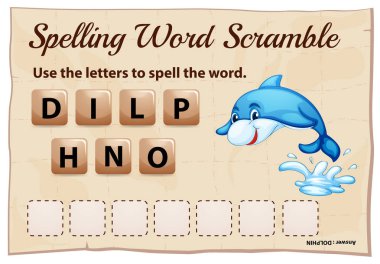 Word scramble şablonu word yunus için yazım denetimi