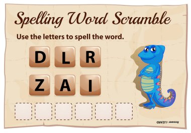 Yazım kelime scramble oyunu kelime kertenkele ile