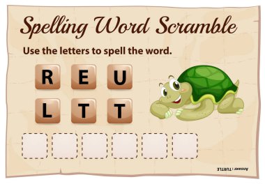 Yazım kelime scramble oyunu kelime kaplumbağa ile