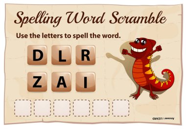 Yazım kelime scramble oyunu kelime kertenkele ile