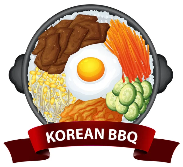 Coreano churrasco no o bandeja — Vetor de Stock