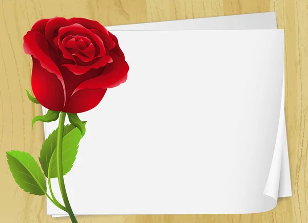 Дизайн рамки з червоною трояндою — стоковий вектор
