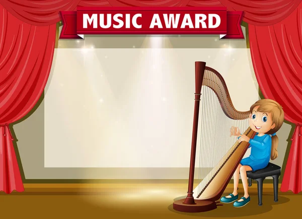 Tanúsítványsablon music Award díjat — Stock Vector