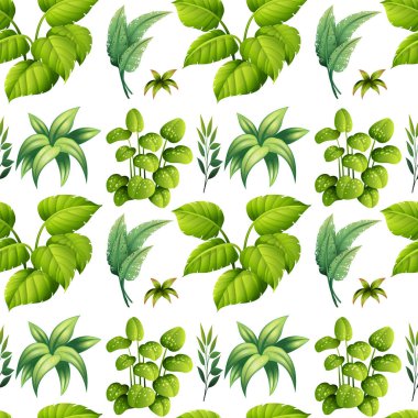 Yeşil yaprakları ile sorunsuz arka plan tasarım