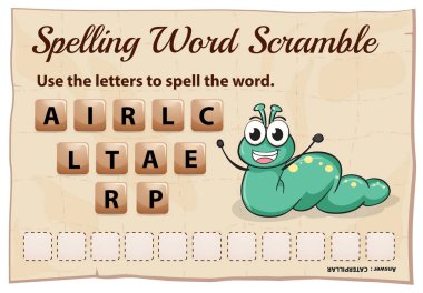 Yazım kelime scramble için word tırtıl