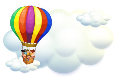 Balon gökyüzünde uçan çocuklar