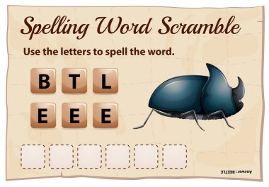 Word scramble kelime böceği için yazım denetimi
