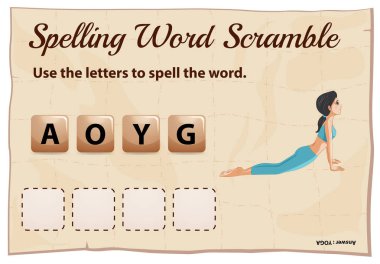Word scramble için yoga oyunu yazım