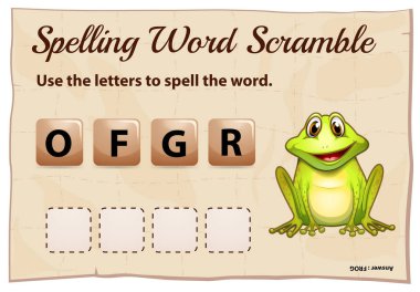 Yazım kelime scramble için word kurbağa