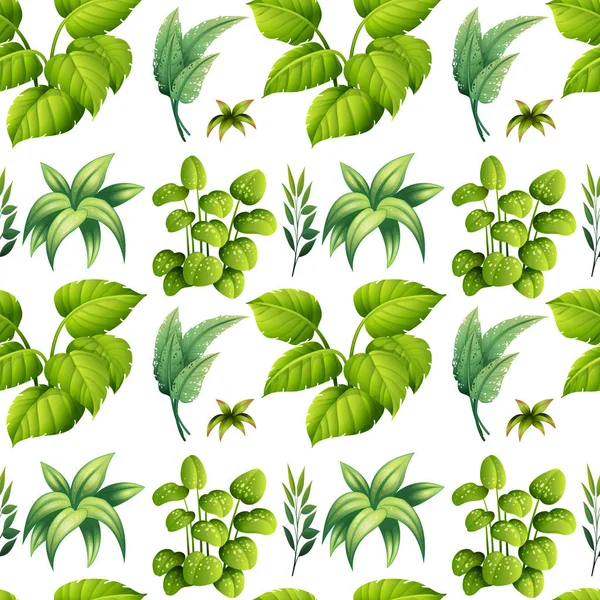 Seamless background design with green leaves — Stock Vector