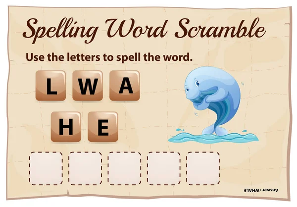 Word scramble oyun kelime balina için yazım denetimi