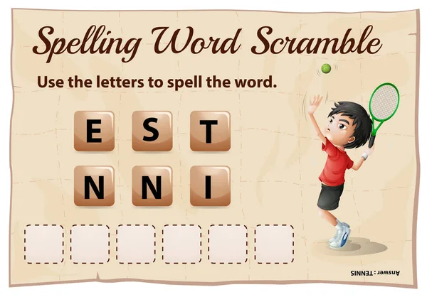 Yazım kelime scramble oyunu kelime tenis ile