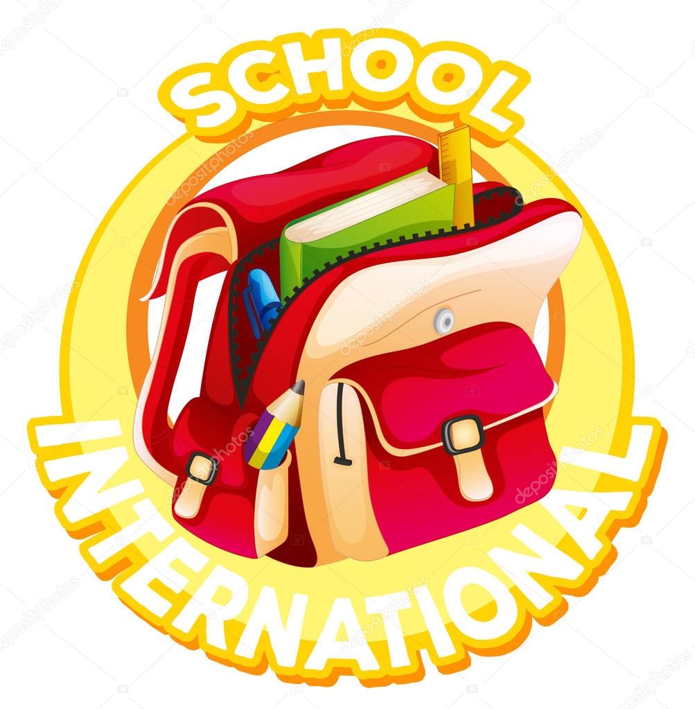 School logo design for international school illustration