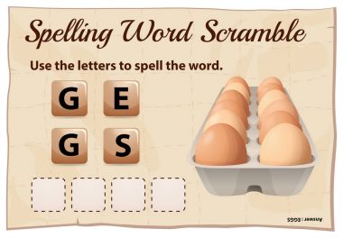 Word ile Word scrable oyun yumurta yazım