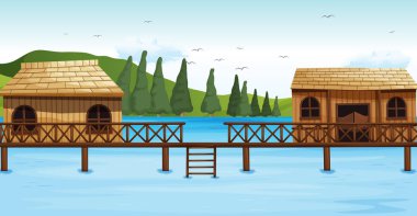 Su iki ahşap bungalov