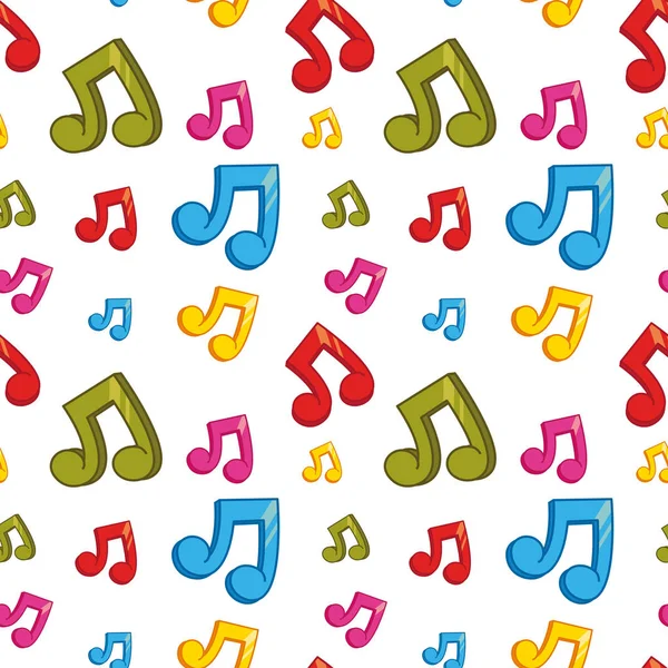 Безшовний дизайн фону з барвистими музичними нотами — стоковий вектор