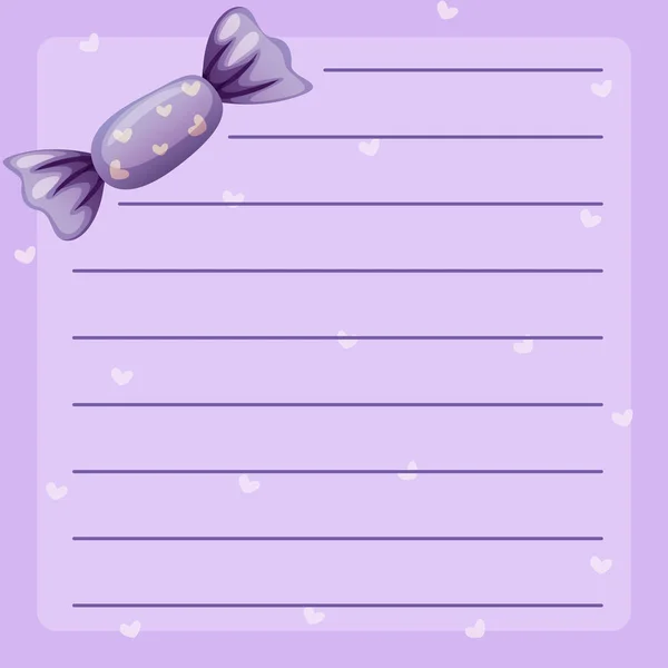 Papíru šablonu s fialovým candy — Stockový vektor
