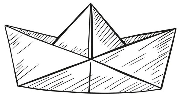 Doodle av papper båt — Stock vektor