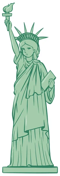 Statue de la Liberté sur fond blanc — Image vectorielle