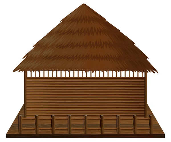 Fából készült kunyhó woodn tutajon — Stock Vector
