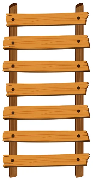 Dřevěný žebřík na bílém pozadí — Stockový vektor