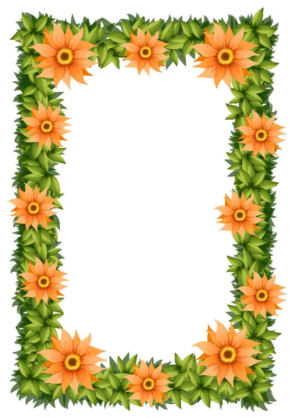 Frame design with orange flowers — Stock Vector