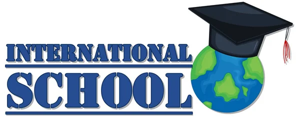 Banner design per la scuola internazionale — Vettoriale Stock