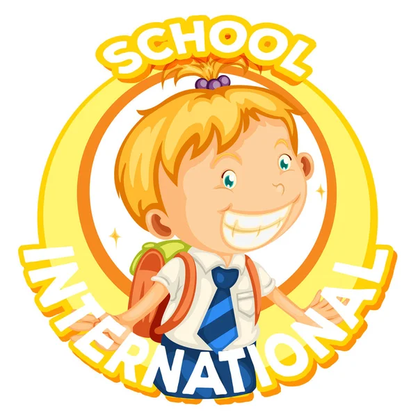 Diseño de Logo para escuela internacional — Archivo Imágenes Vectoriales