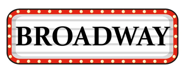 Broadway πινακίδα με κόκκινο πλαίσιο — Διανυσματικό Αρχείο