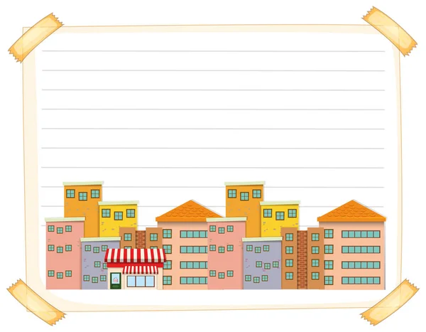 Plantilla de papel con edificios — Archivo Imágenes Vectoriales