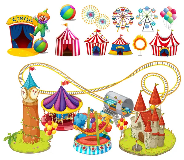 Circus rides and tents Royalty Free Stock Vectors