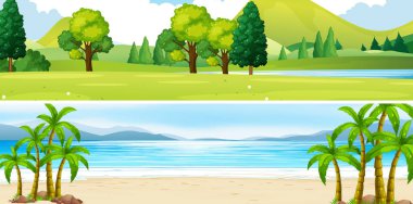 Park ve plaj sahneleri iki