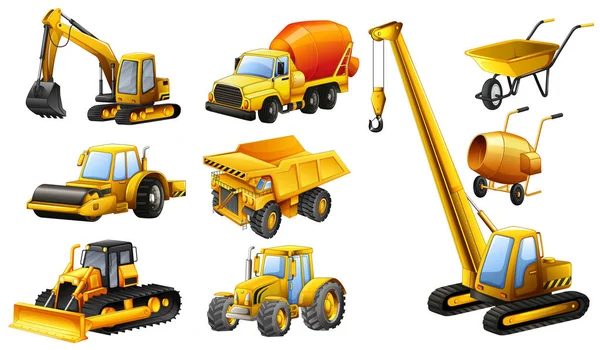 Different types of construction trucks — Stock Vector