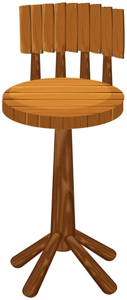 Cadeira alta feita de madeira — Vetor de Stock