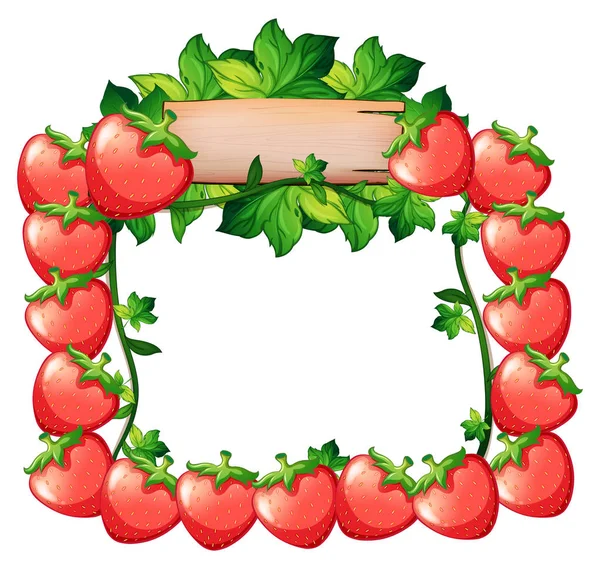 Diseño del marco con fresas frescas — Archivo Imágenes Vectoriales