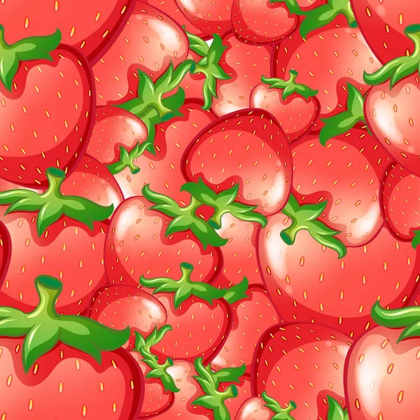 Diseño sin costuras con fresas rojas — Vector de stock