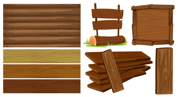 Різний дизайн дерев'яної дошки — стоковий вектор